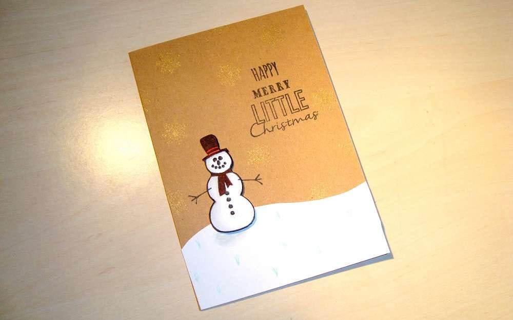 Wibra Clear stamps voorbeeld DIY kerstkaart